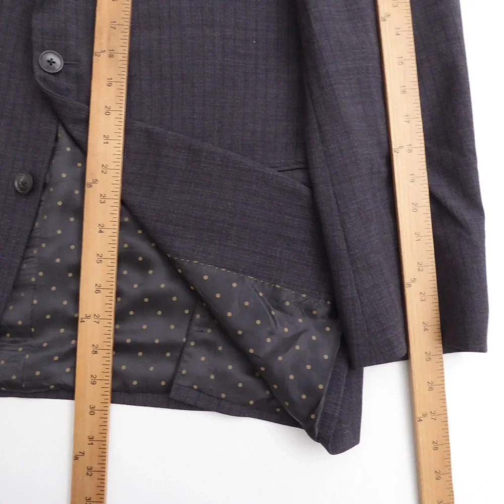 Joseph Abboud Mens Blazer Grey Plaid Woolly Botto Giuseppe Two Button Jacket 42R